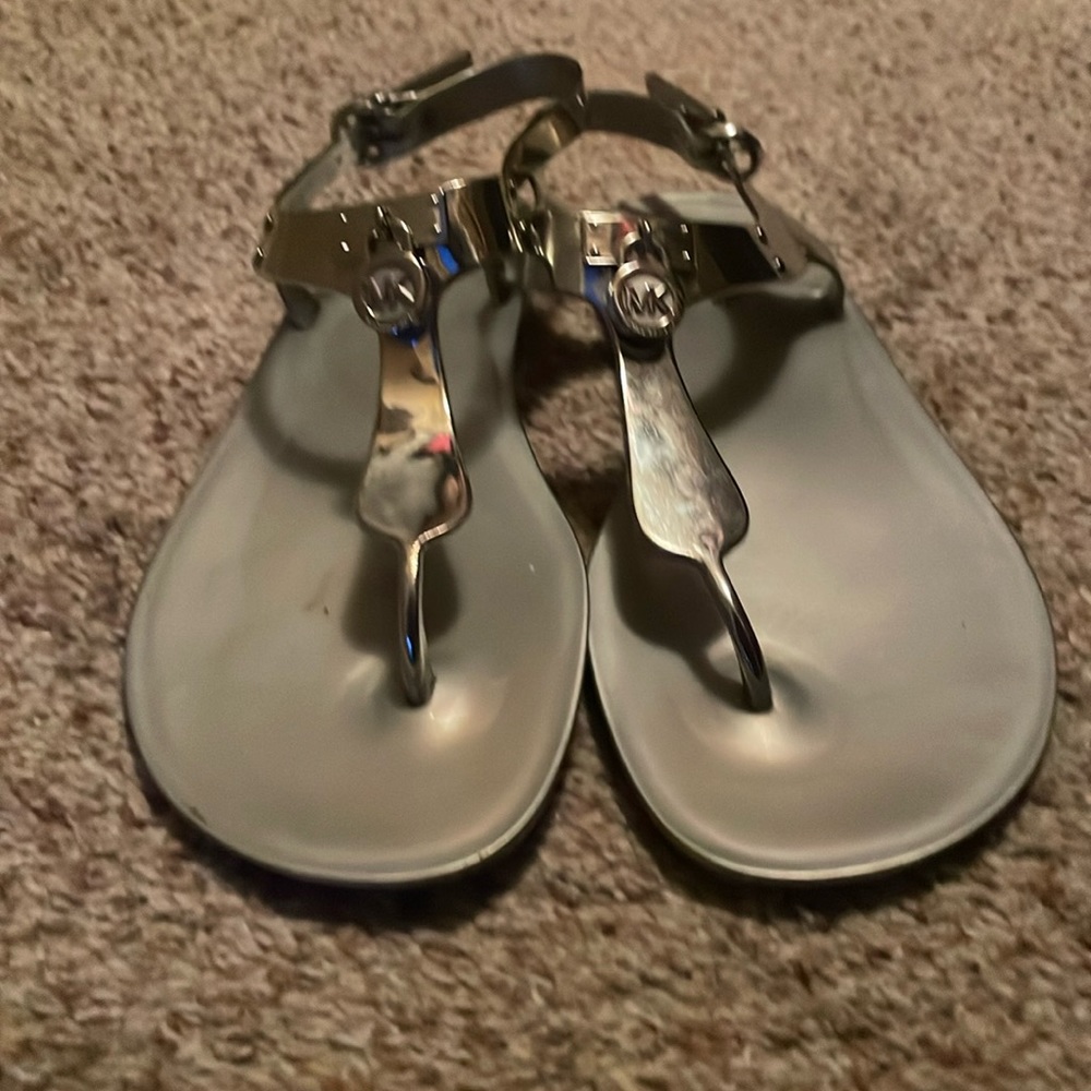 Michael kors silver sandals